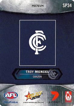 2015 Select AFL Champions - Silver #SP34 Troy Menzel Back